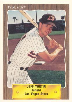 1990 ProCards #132 Jeff Yurtin Front