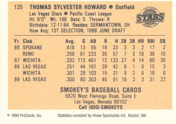 1990 ProCards #135 Thomas Howard Back