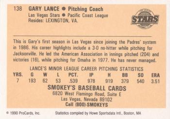 1990 ProCards #138 Gary Lance Back