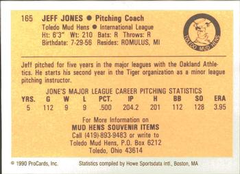 1990 ProCards #165 Jeff Jones Back