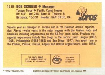 1990 ProCards #1219 Bob Skinner Back
