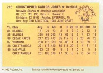1990 ProCards #246 Chris Jones Back