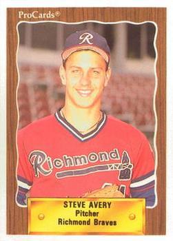 1990 ProCards #252 Steve Avery Front