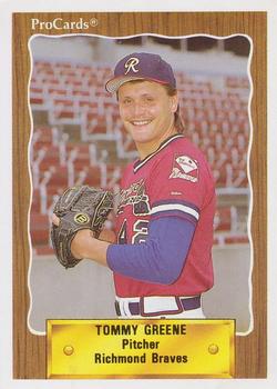 1990 ProCards #253 Tommy Greene Front