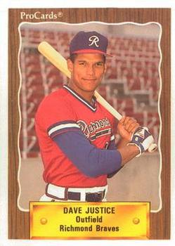 1990 ProCards #273 Dave Justice Front