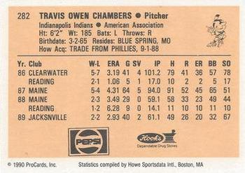 1990 ProCards #282 Travis Chambers Back