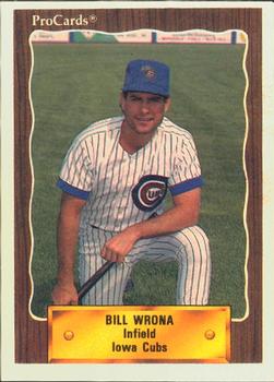 1990 ProCards #328 Bill Wrona Front