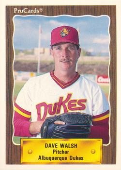 1990 ProCards #345 Dave Walsh Front