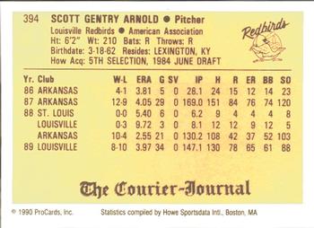 1990 ProCards #394 Scott Arnold Back