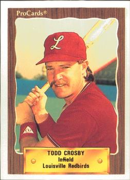1990 ProCards #408 Todd Crosby Front