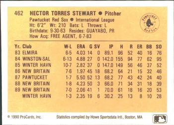 1990 ProCards #462 Tito Stewart Back