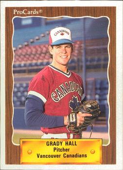 1990 ProCards #484 Grady Hall Front