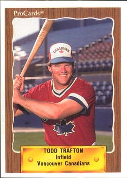 1990 ProCards #497 Todd Trafton Front