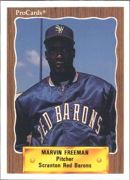 1990 ProCards #593 Marvin Freeman Front