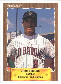 1990 ProCards #602 John Gibbons Front