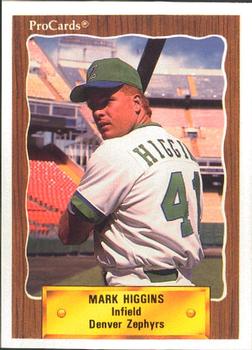 1990 ProCards #631 Mark Higgins Front