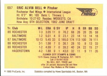 1990 ProCards #697 Eric Bell Back