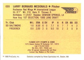 1990 ProCards #699 Ben McDonald Back