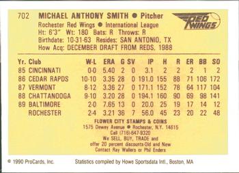 1990 ProCards #702 Mike Smith Back