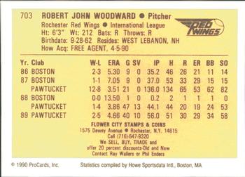 1990 ProCards #703 Rob Woodward Back