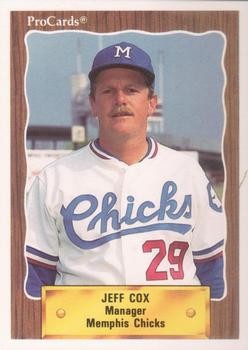 1990 ProCards #1025 Jeff Cox Front