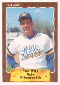 1990 ProCards #1050 Troy Evers Front