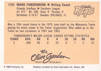 1990 ProCards #1099 Mark Funderburk Back