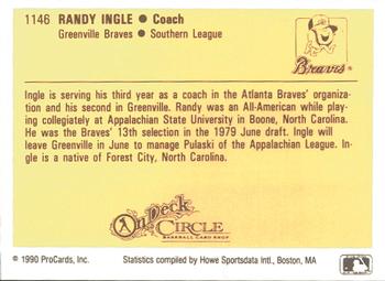 1990 ProCards #1146 Randy Ingle Back