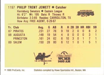 1990 ProCards #1197 Trent Jewett Back