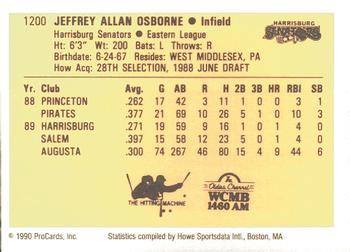 1990 ProCards #1200 Jeffrey Osborne Back
