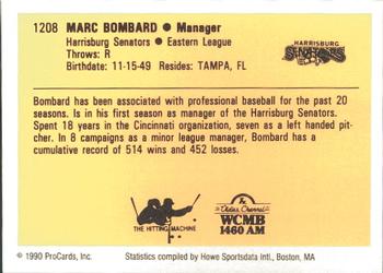1990 ProCards #1208 Marc Bombard Back