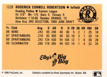 1990 ProCards #1228 Rod Robertson Back