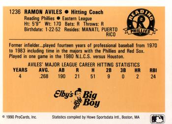 1990 ProCards #1236 Ramon Aviles Back
