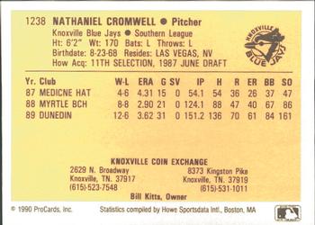 1990 ProCards #1238 Nate Cromwell Back