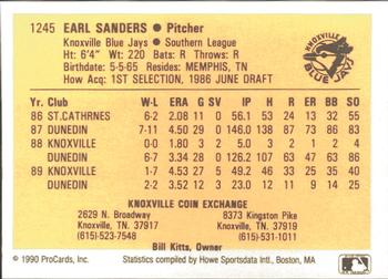 1990 ProCards #1245 Earl Sanders Back