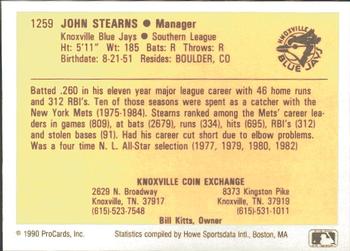 1990 ProCards #1259 John Stearns Back