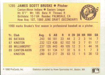 1990 ProCards #1285 Jim Bruske Back