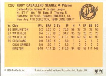 1990 ProCards #1293 Rudy Seanez Back