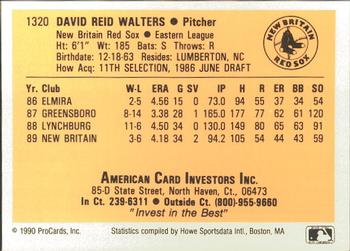 1990 ProCards #1320 Dave Walters Back