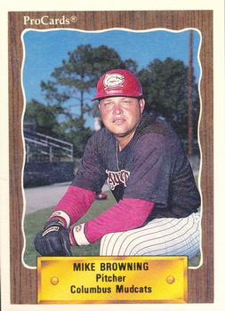 1990 ProCards #1339 Mike Browning Front