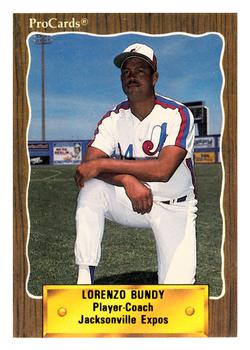 1990 ProCards #1389 Lorenzo Bundy Front