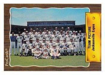 1990 ProCards #1390 Jacksonville Expos Team Picture Front