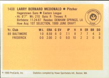 1990 ProCards #1408 Ben McDonald Back