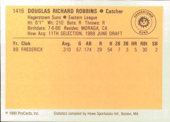 1990 ProCards #1416 Doug Robbins Back