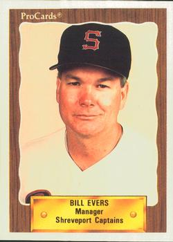 1990 ProCards #1458 Bill Evers Front