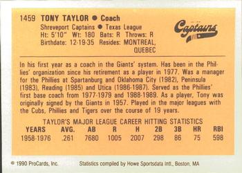 1990 ProCards #1459 Tony Taylor Back