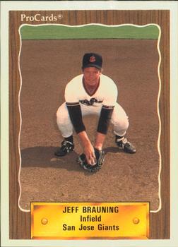 1990 ProCards #2015 Jeff Brauning Front