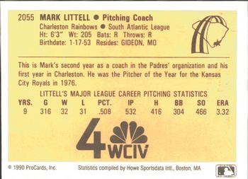 1990 ProCards #2055 Mark Littell Back