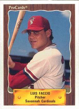 1990 ProCards #2063 Luis Faccio Front