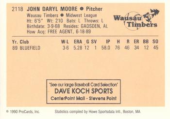 1990 ProCards #2118 Daryl Moore Back